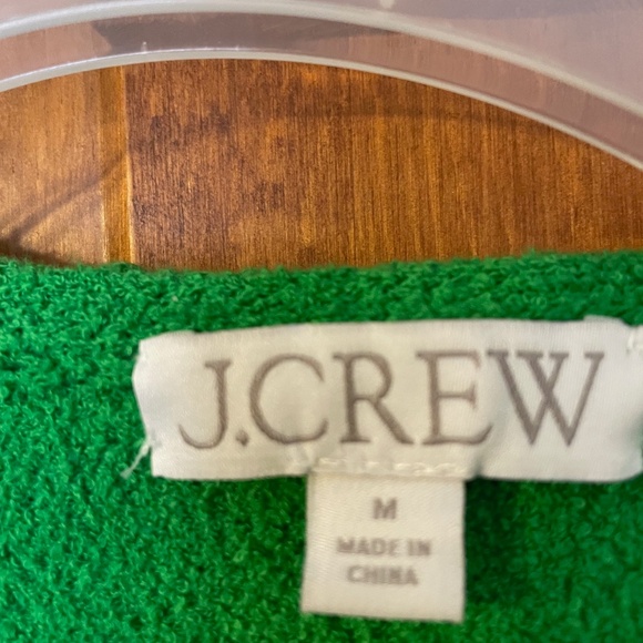 J. Crew green cardigan.  Size medium - Picture 2 of 4